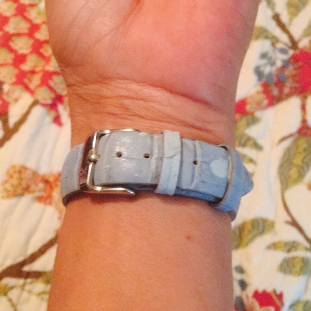 Adee Kaye Pearlized Face Watch Periwinkle Blue - Picture 5 of 5